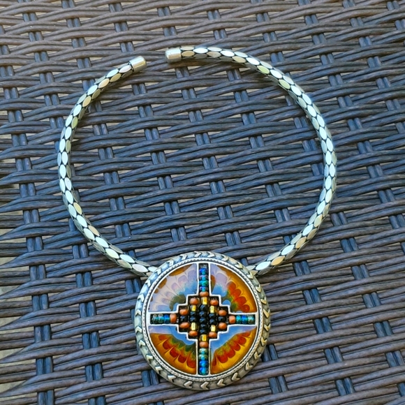 Chicos collar necklace tribal beaded pendant